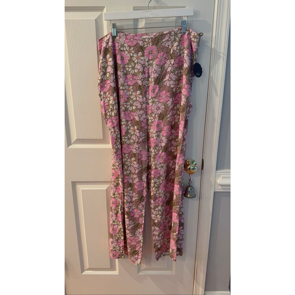 Joanie UK Romily Blooms Pink Floral 70’s Style Pants US sz 14 NWT